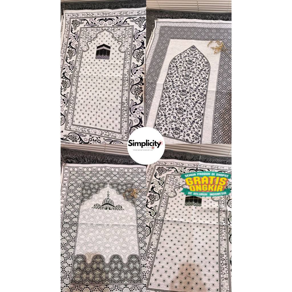 Souvenir Sajadah Jumbo 110x70cm Souvenir Haji Umroh Aqiqah Tahlilan Lebaran Idul Fitri + Tile & Tag 