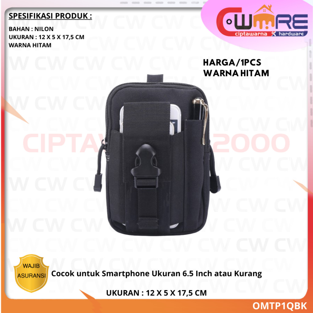 Tas Pinggang Pria Army Camouflage Outdoor - Hitam - BDB CW2K