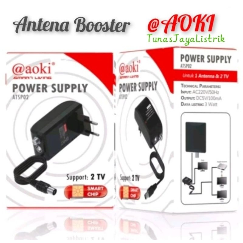 AOKI Booster Antena Tv Aoki / Booster Tv Smart Aoki ATSP02