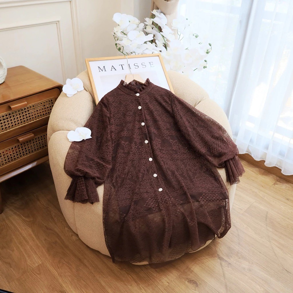 Tsabina Tunik Brukat Kondangan Pesta Baju Wanita Kekinian- NEW SERIES MAHOGANY!! / Tunik Wanita Mura