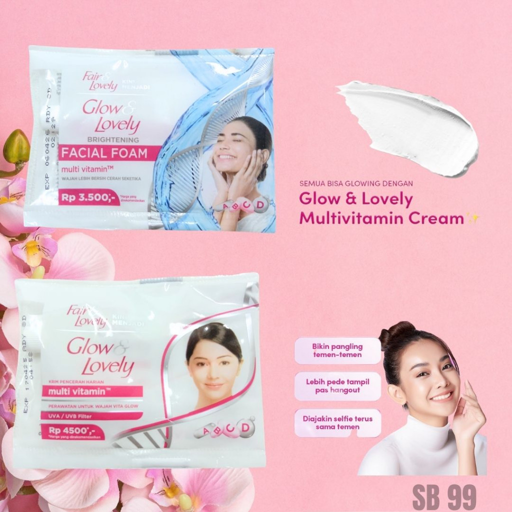 Fair n Lovely-Glow n Lovely Cream dan Foam Sachet - JB