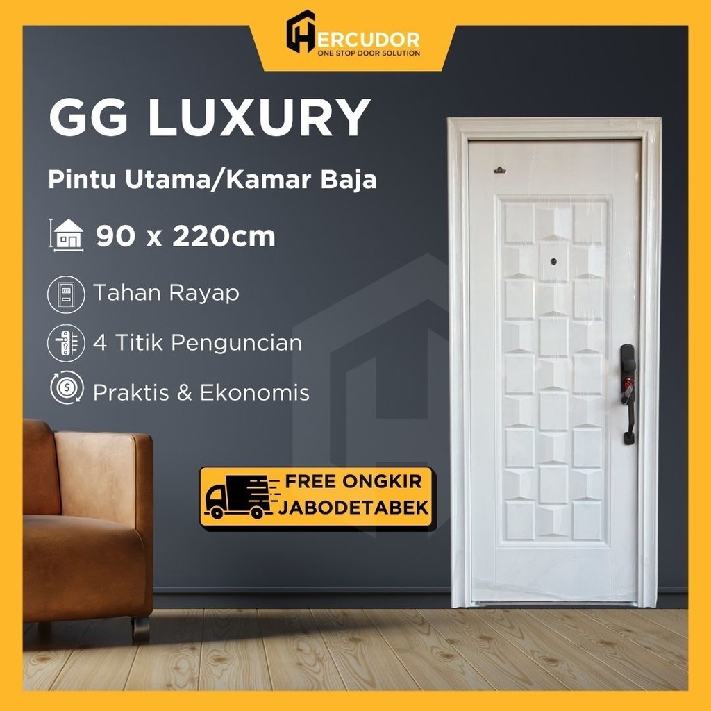 GG LUXURY-220 S - Pintu Utama Baja Premium GG Luxury - Single 90x220