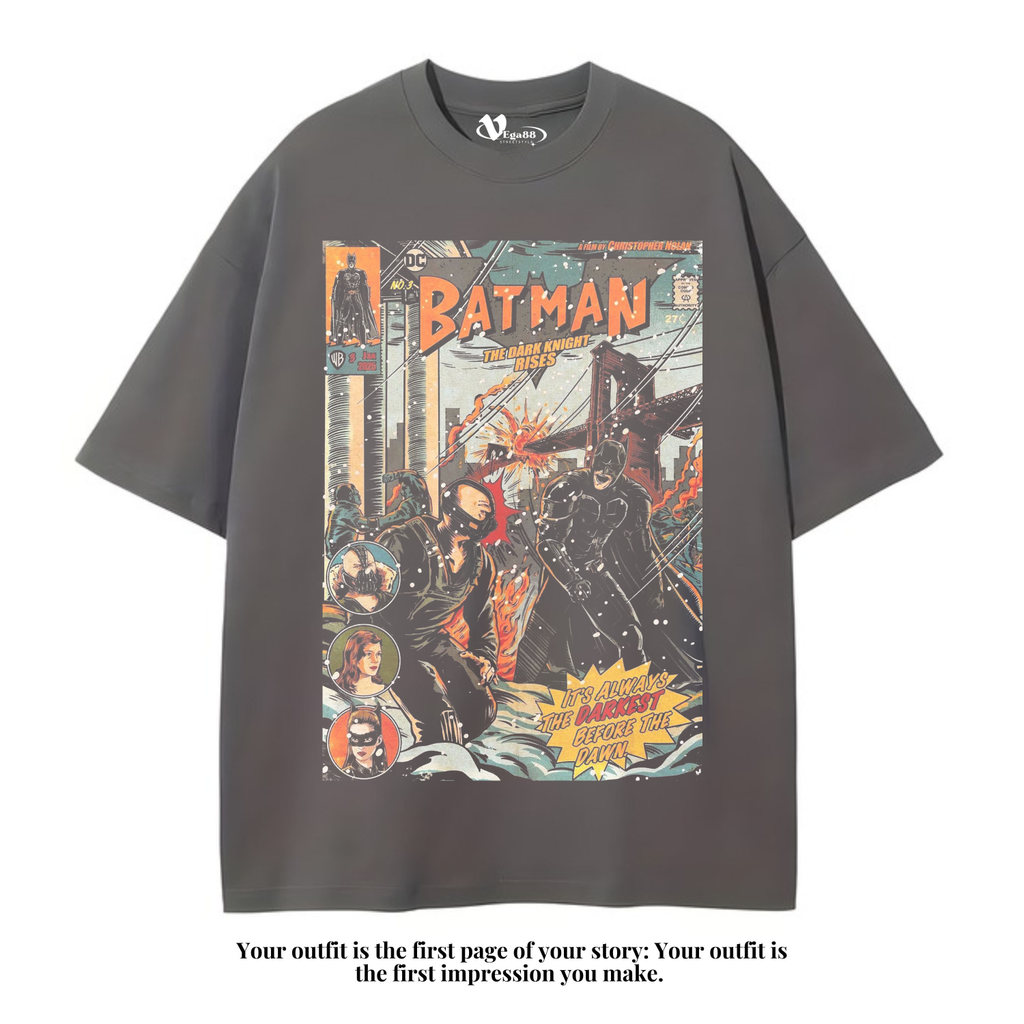 VEGA88 *marvel batman the dark knight rises* Kaos oversize | t-shirt oversized | oversize dark grey 