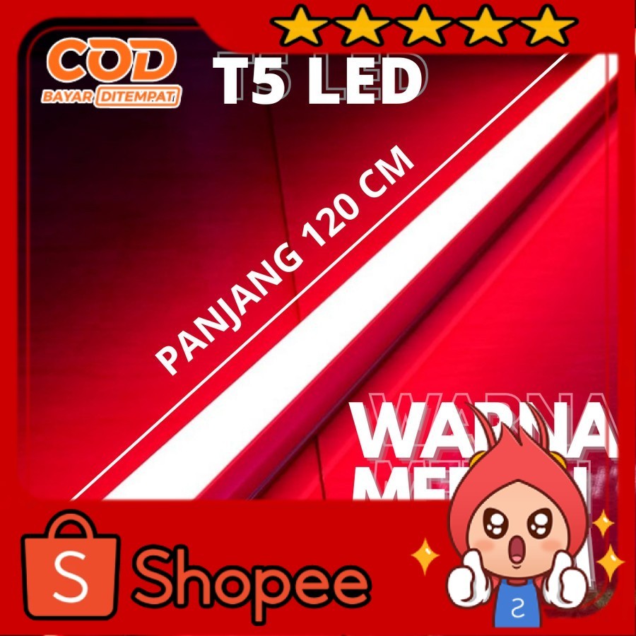 LAMPU T5 LED 120 CM MERAH 16w LAMPU LED T5 120 CM LAMPU T5 MERAH LED