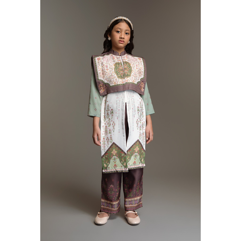 Set Tunik dan Celana Anak Perempuan Motif Etnik Modern