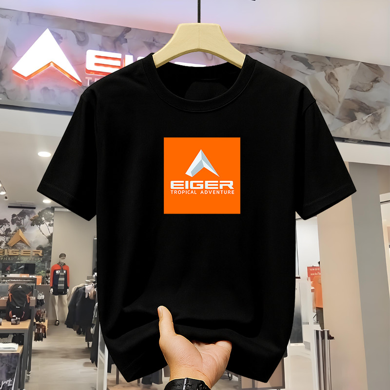 Kaos EIGER Pria Wanita Original – T Shirt Lengan Pendek Unisex Simple Outdoor Casual Nyaman