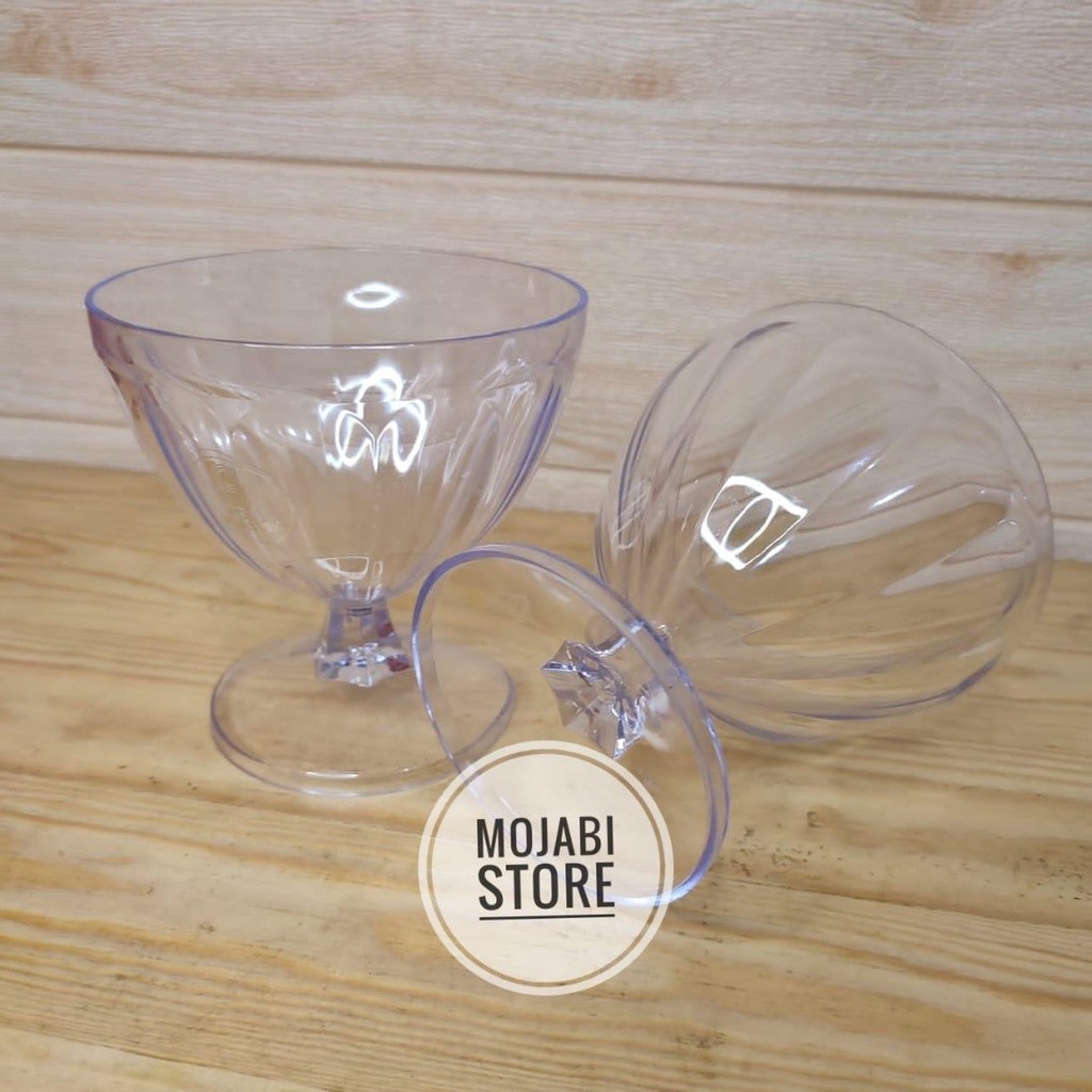 MAHAA.STORE PROMO MURAH HARGA GROSIR 12 PCS GELAS ES TELER/GELAS ES CREAM/GELAS ES BUAH POLI MIKA 45