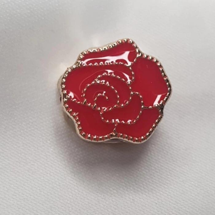 Bros Magnet Hijab Bentuk Bunga Mawar - Merah