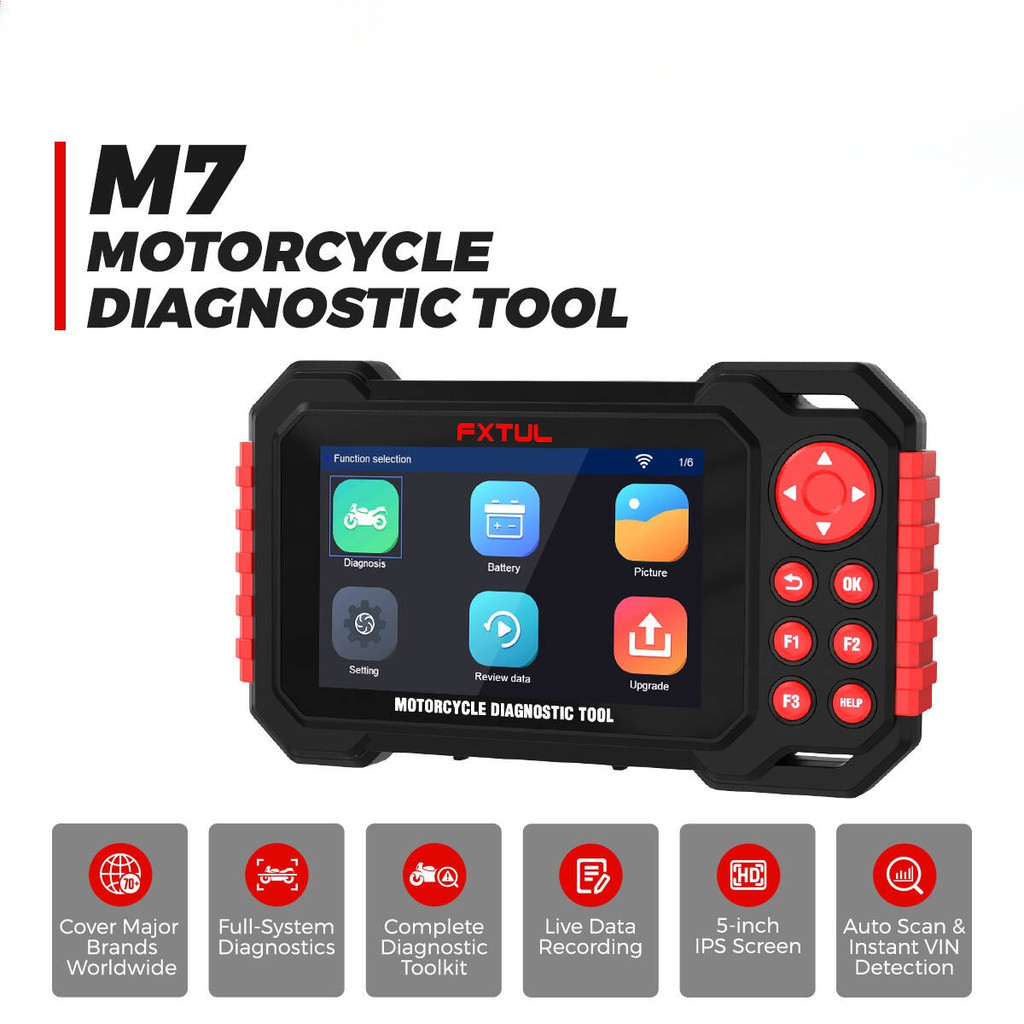 FXTUL M7 Motorcycle agnostic Scanner Auto Scan &tant VIN Detection ABS & Engine agnosis for BMW Duca