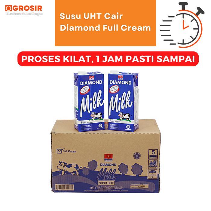 Susu Diamond UHT 1 Liter Full Cream Karton isi 12 PCS Dus