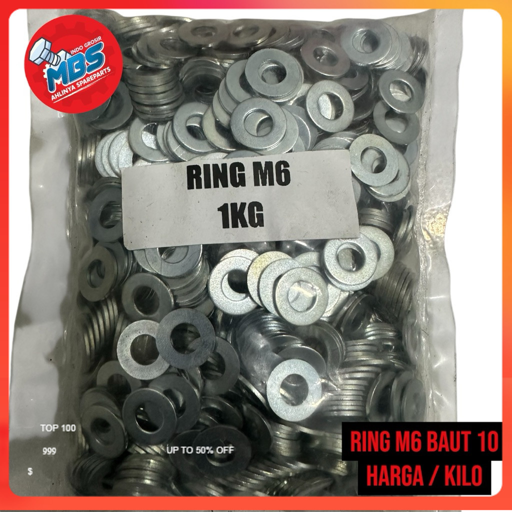 TERLARIS RING M6 BAUT 10 HARGA / Kg ( KILO ) RING KILOAN
