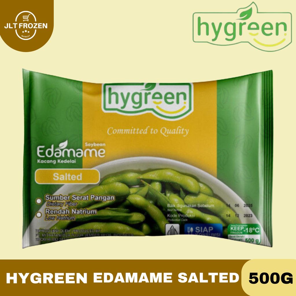 Hygreen Edamame Salted 500g / Edamame Gurih / Edamame Asin / Kacang Edamame Frozen / Kacang Kedelai 