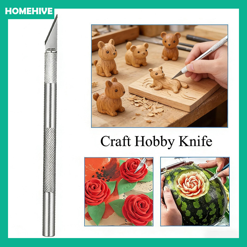 3Pcs Hobby Knife Pisau Ukir / Bonsai Sayat Ukir Pen Cutter Set / Hobby Knife Art Pen Knife