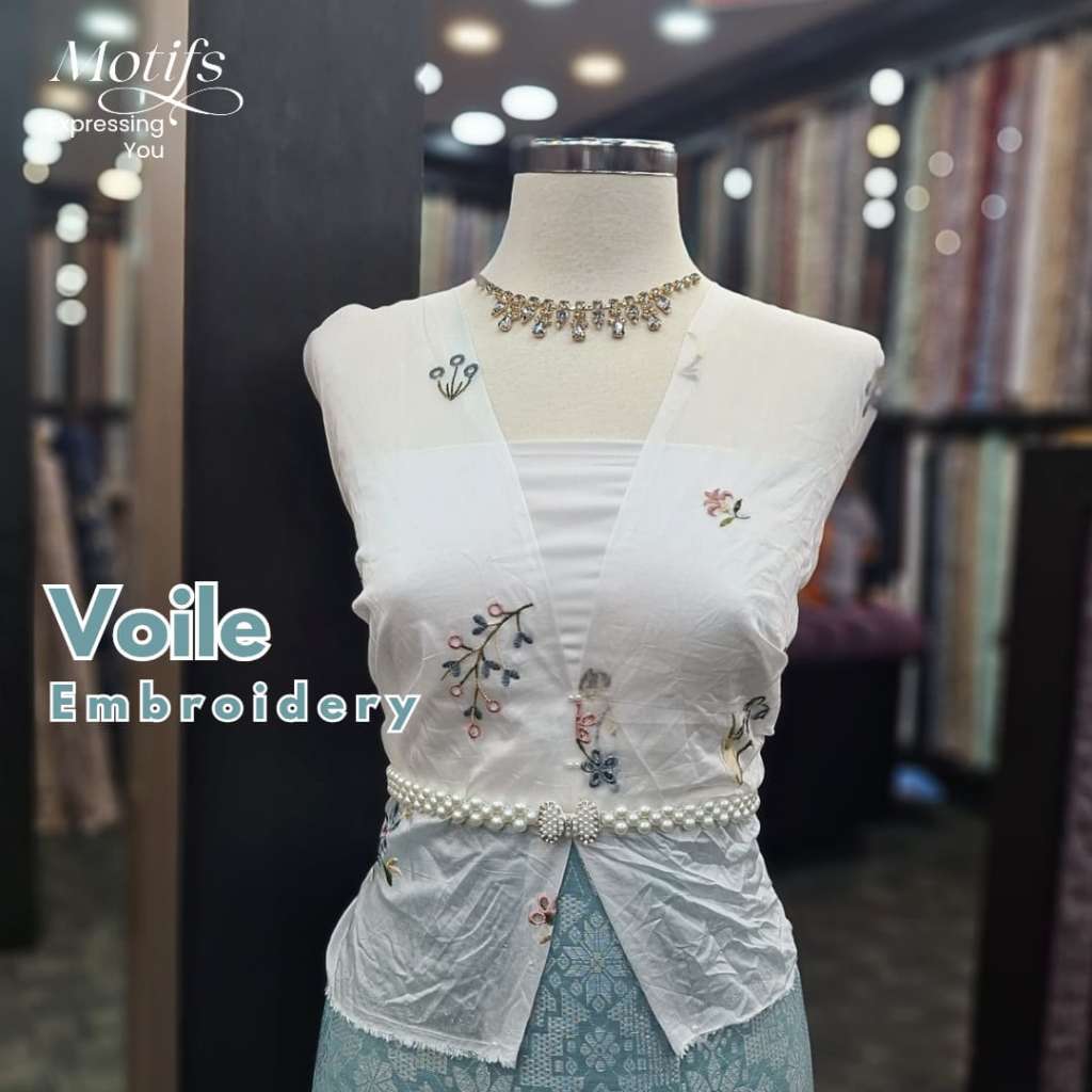 (EC) VOILE EMB ROSSETTE (PAPER SILK) YC02