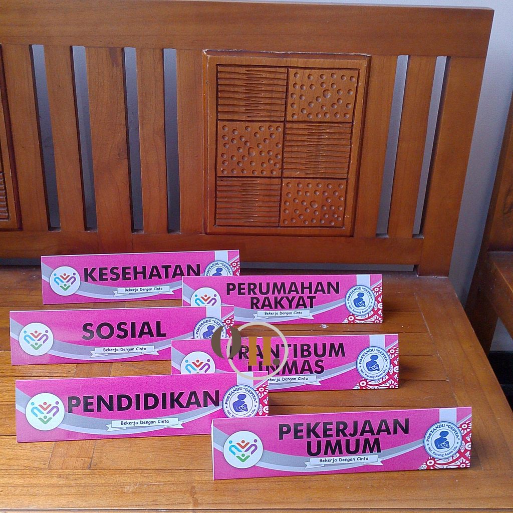 Custom Papan Meja 6 SPM - 6 SPM Posyandu Posyandu Bahan Ivory - Custom Logo/Nama Instansi