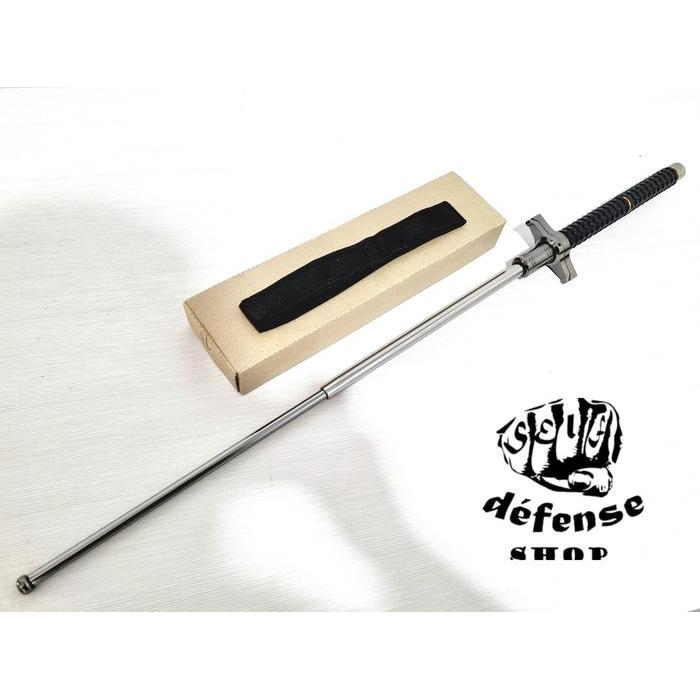 Ichamart9 Baton Stick +1 Meter Solid Titanium Grayscale Silver Steel Longest Baton Stick " Self Defe