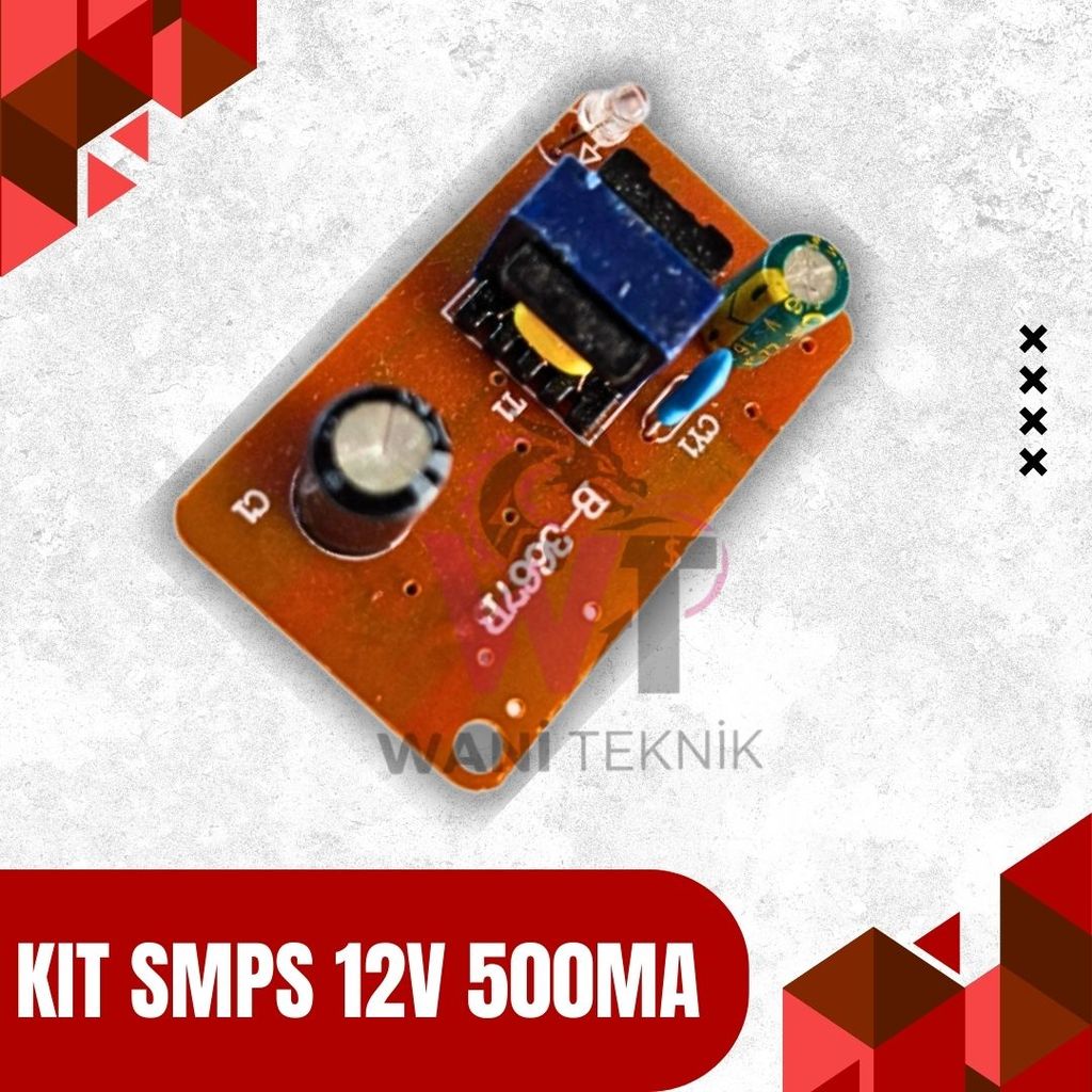 Modul PSU SMPS 12V 0.5A Kit Catu Daya 12VDC 500mA LED Indikator Untuk IoT Relay Sensor