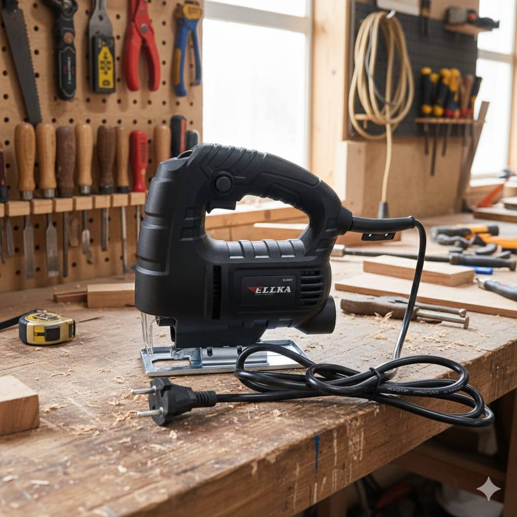 ELLKA Mesin Jigsaw Gergaji Triplek Potong Kayu Listrik Jig Saw Electric Jigsaw Mesin Gergaji Ukir