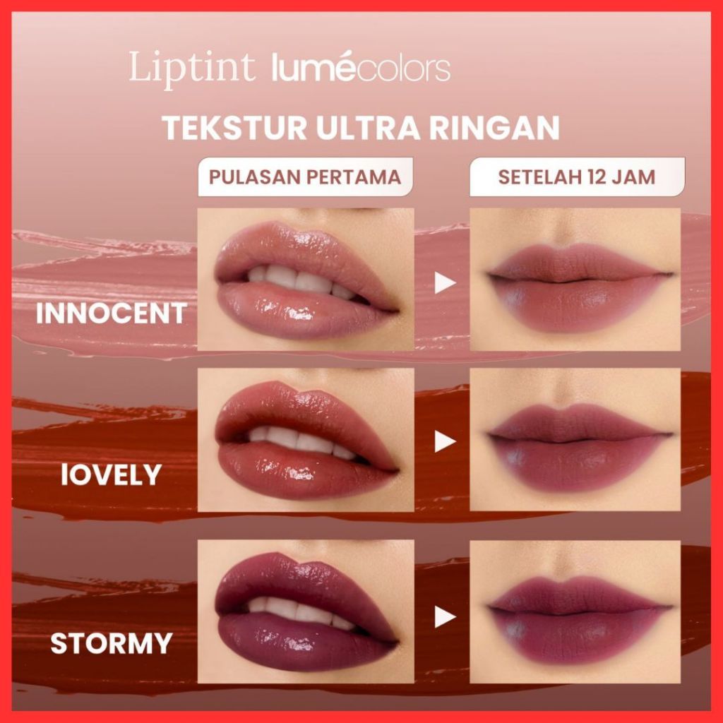 LUMECOLORS ULTRALIGHT LIPTINT warna STAIN & PIGMENTED LIPSTIK LUMECOLORS  LIPSTICK LUMECOLOR LUME