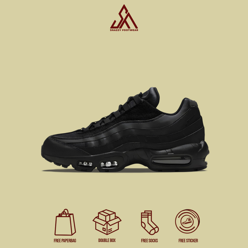 Sepatu Sneakers  Nike Air Max 95 All Black  100% Original Unisex