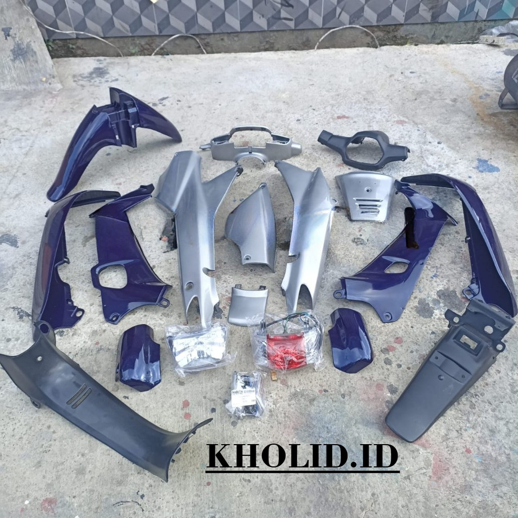 FULL SET BODY HONDA SUPRA X LAMA SUPRA FIT LAMA SILVER VIOLET TROMOL BONUS STRIPING TERMURAH