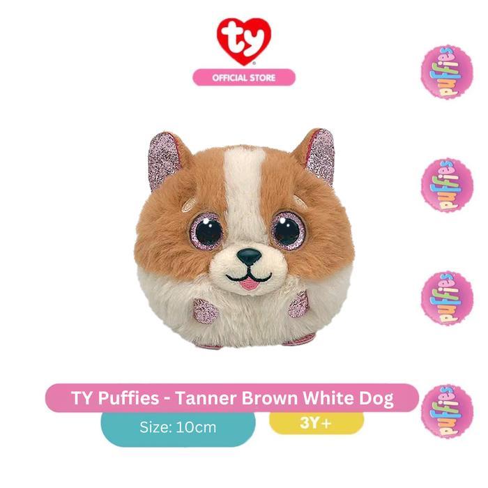 TY Puffies Tanner Brown Dog - Boneka Anjing