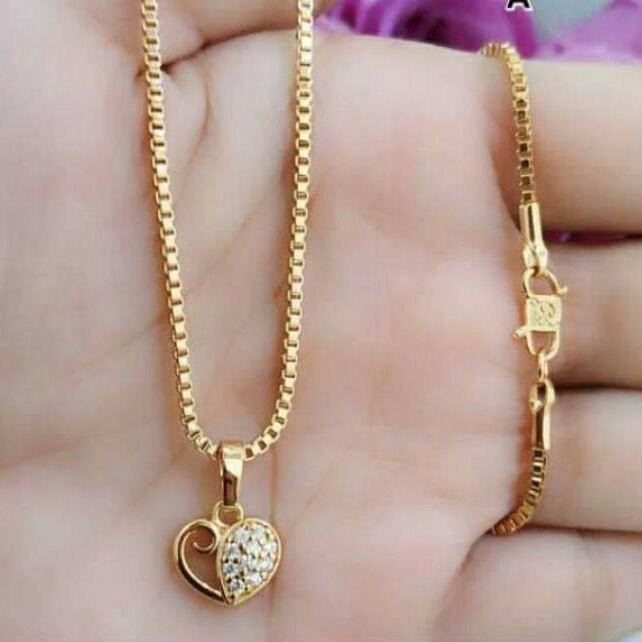 Cod kalung dewasa bandul love lapis emas 24k#TrendyJewelry