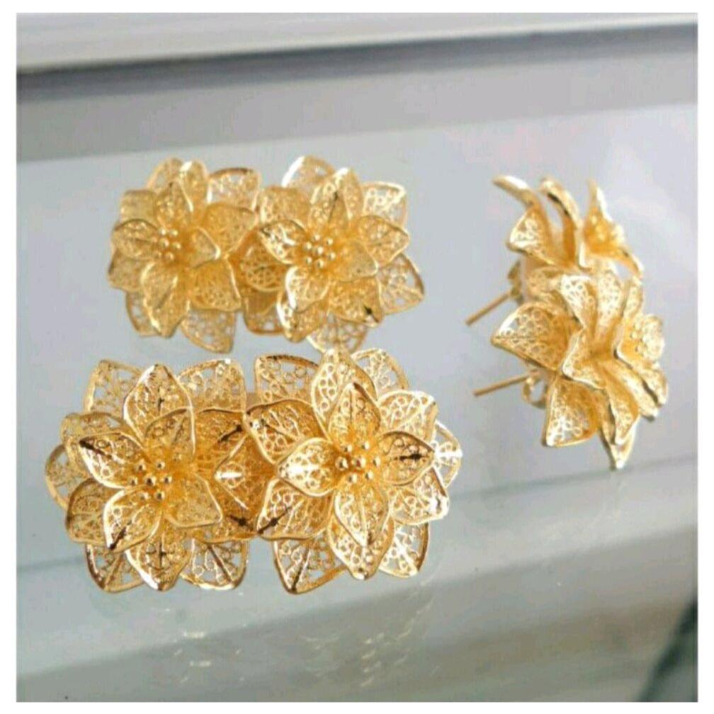 Anting Besar Kendari / Giwang Kendari Besar anting mewah elegan manik-manik ttes kritl gold anting-a