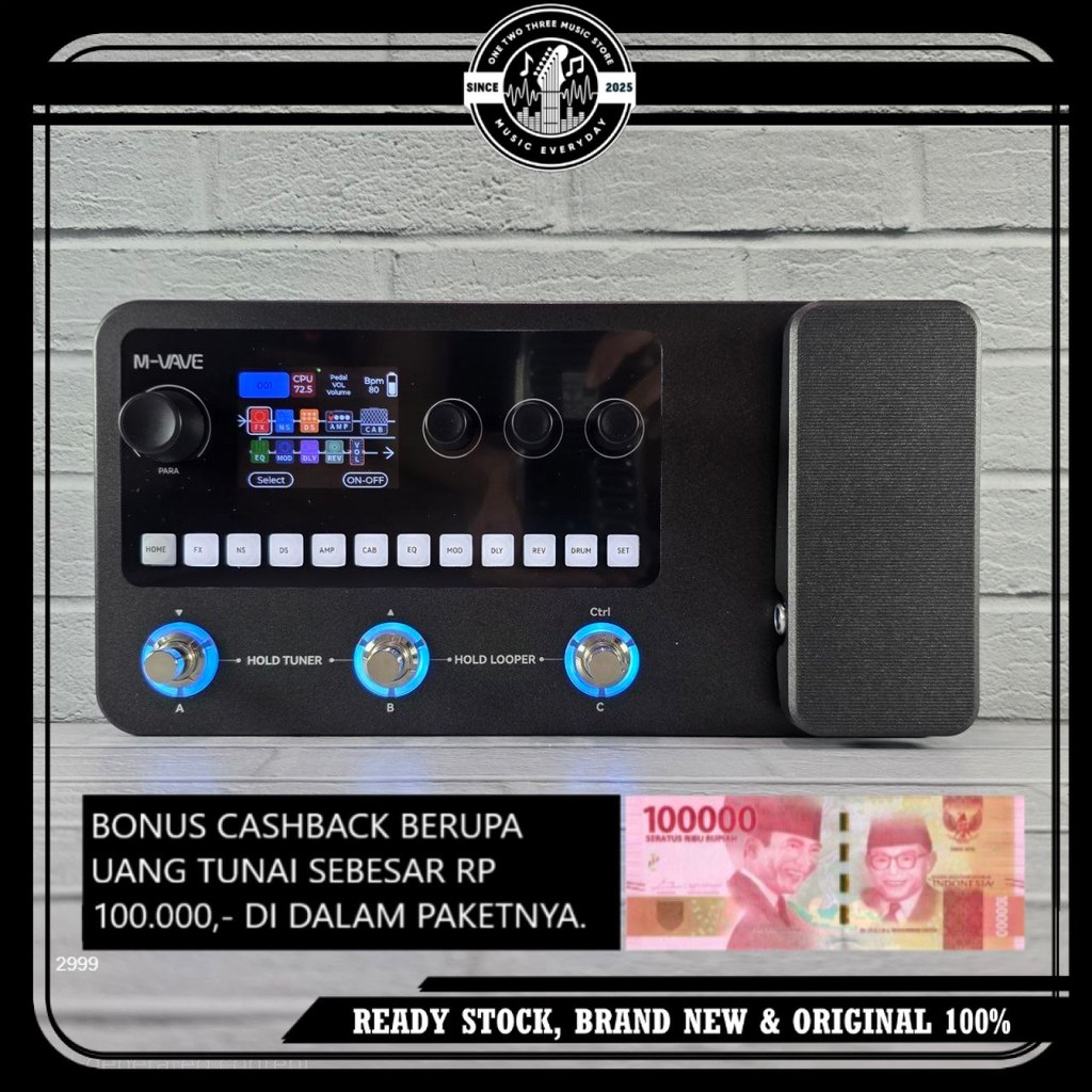 Efek Gitar M-VAVE MK-20 MVAVE MK20 Elektrik Akustik Bass AMP Modeler Multi Effects Processor Efek Bl