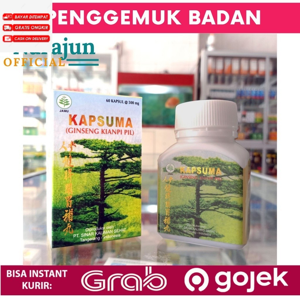 APOTIK WDR FARMA KIANPI OBAT PENGGEMUK KAPSUMA KIANPI CINA PENGGEMUK BADAN DEWASA AMAN BPOM ISI 60 K