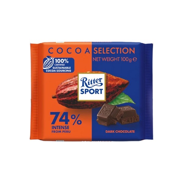 RITTER SPORT COCOA SELECTION 74% 100 GR
