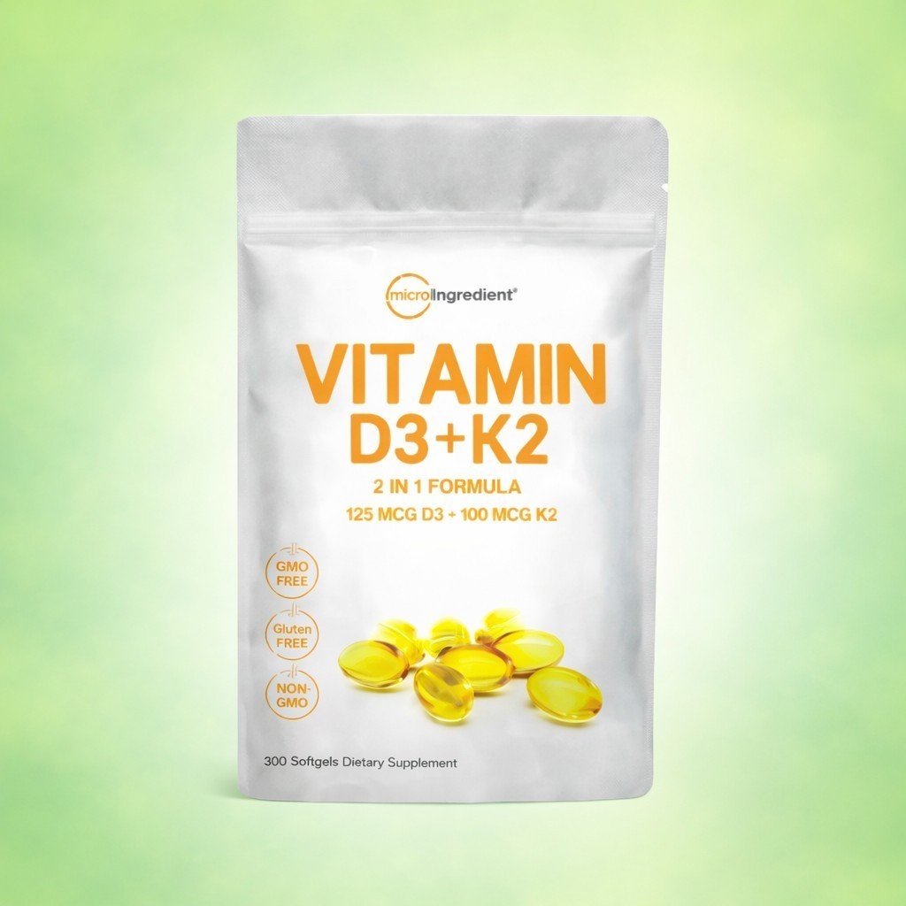 MicroIngredients Vitamin D3 K2 5000IU isi 300 Softgels VITAMIN D3 K2 ORIGINAL otot tulang sendi