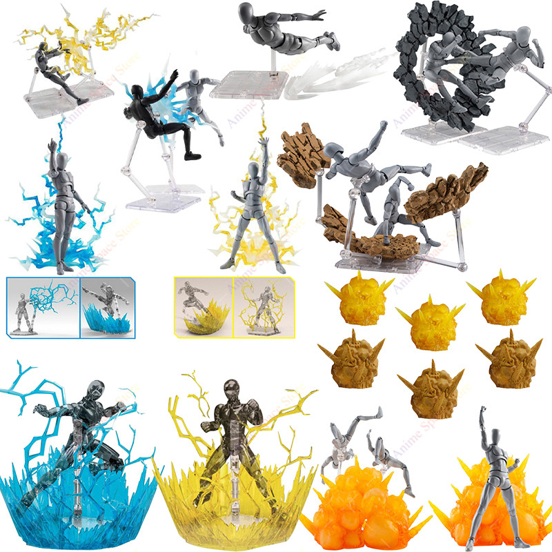 Ground Fissure Explosion Platform Impact Effect Collectible Model Toys Lightning Flame Y Assemble Sc