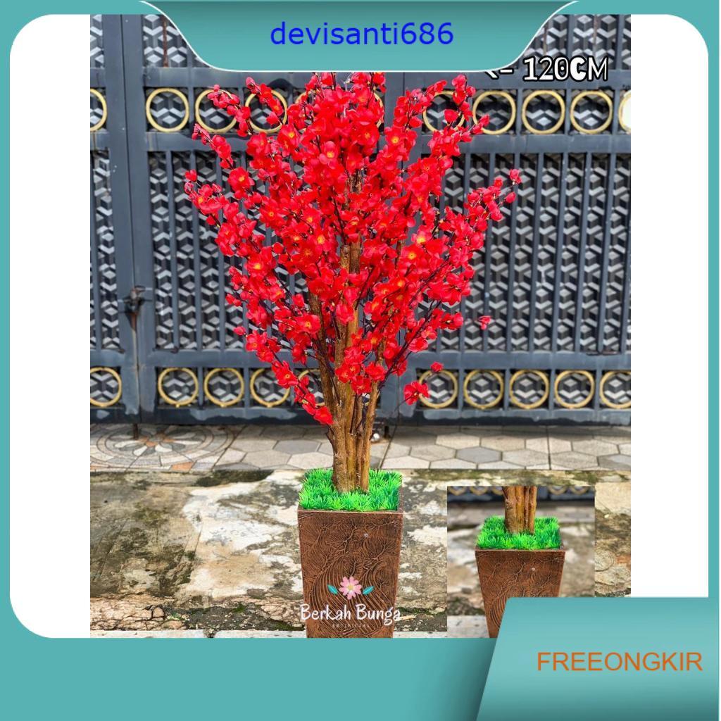 BUNGA SAKURA artificial 120cm / pohon sakura plastik / Bunga hias / Pohon Plastik / pohon palsu / Po