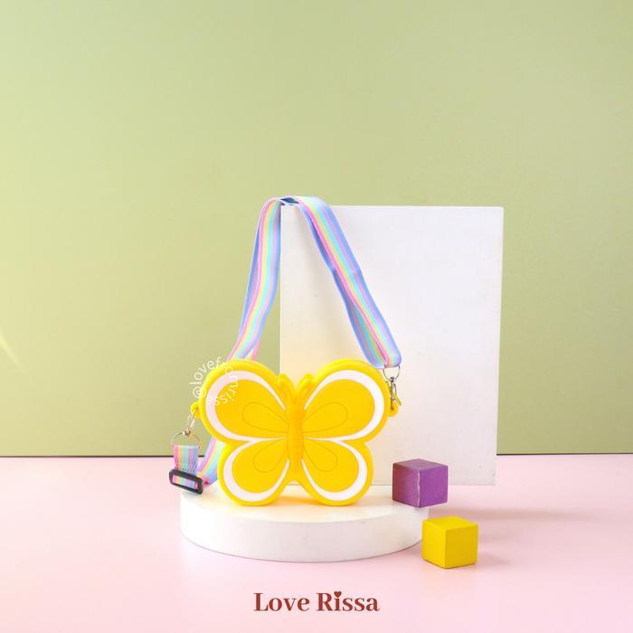 [RISSA] Tas Butterfly Tas Jelly Silikon Mini Cute Jelly Bag Sling Bag Kecil Cantik Tas Anak Anak Tas