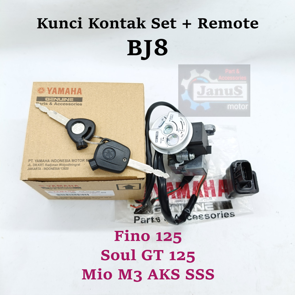 Kunci Kontak Set BJ8 + Remote Yamaha Fino 125 Soul Gt 125 Mio M3 AKS SSS Konci Set Presisi dan Awet 
