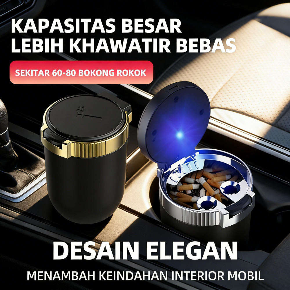 Tempat Mobil Praktis Portable Asbak Rokok Rokok Baru Stainless Steel