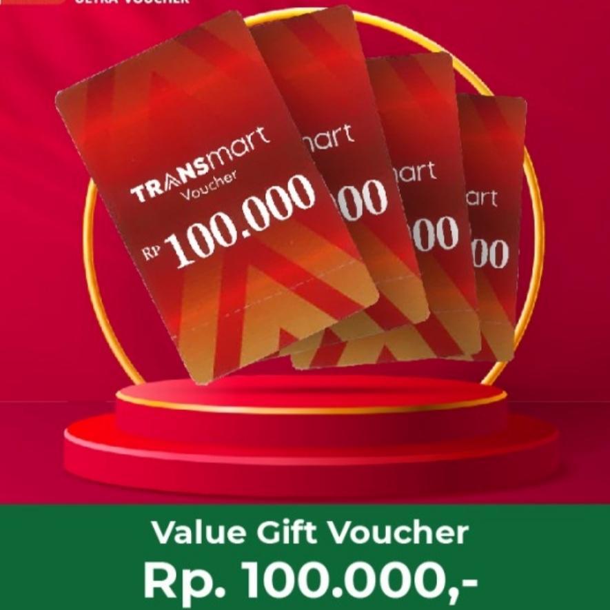Transmart carrefour voucher pecahan 100.000 100 ribu voucer gift