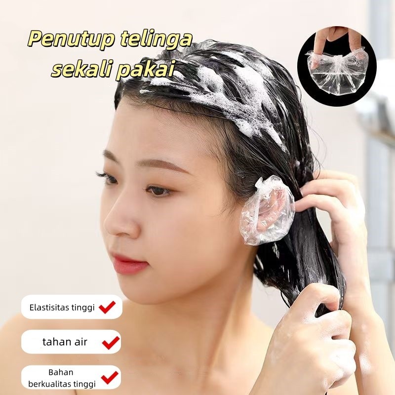 Pelindung telinga/penutup telinga tahan air sekali pakai untuk orang dewasa, penutup telinga lembut 