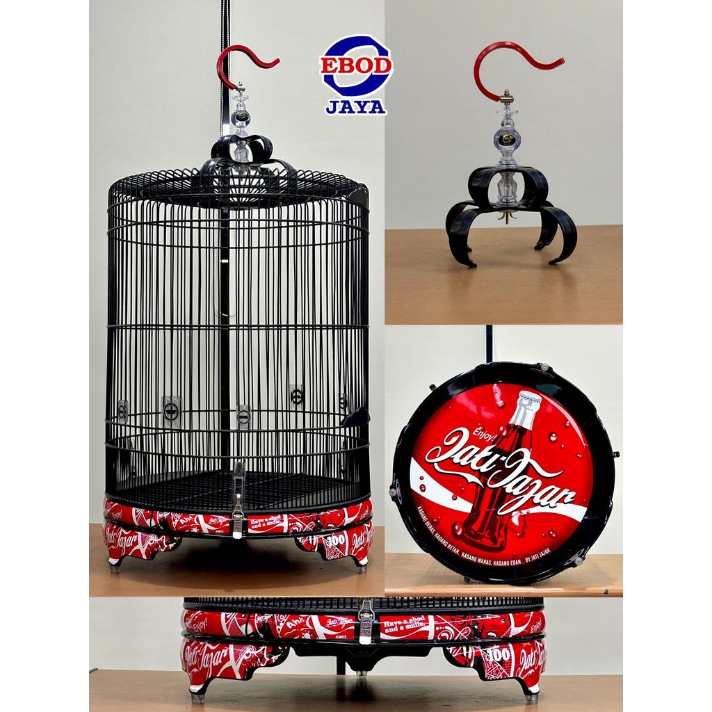 Kandang/Sangkar Murai Ebod Jaya PVC Water Slied Decal No 2 Fullset Jati Jajar