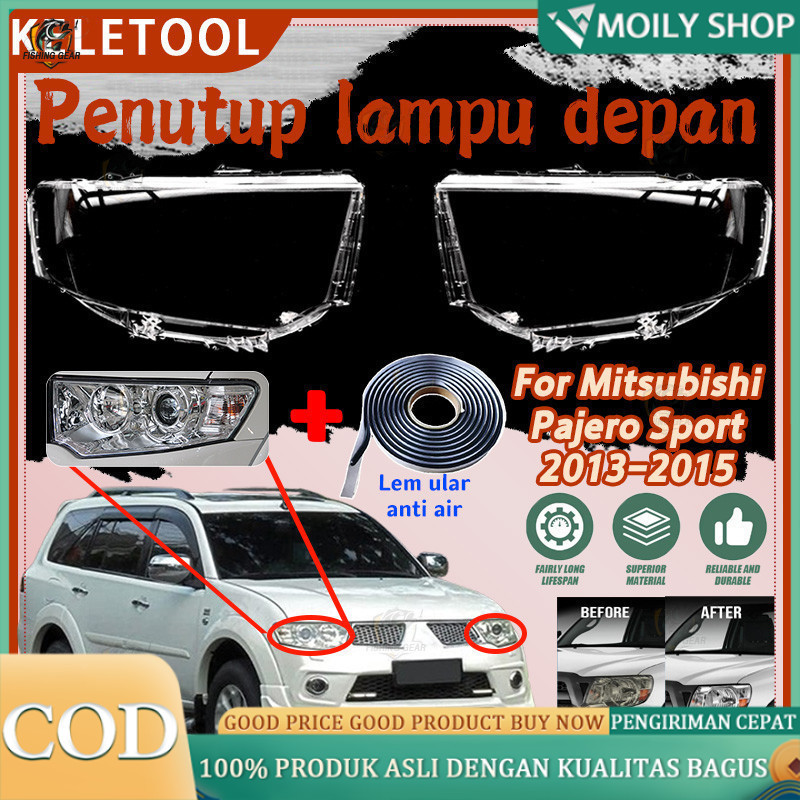 Mitsubishi mika lampu pajero sport original headlamp 2013 2014 2015 Cover Mika Lampu Depan Sepasang 