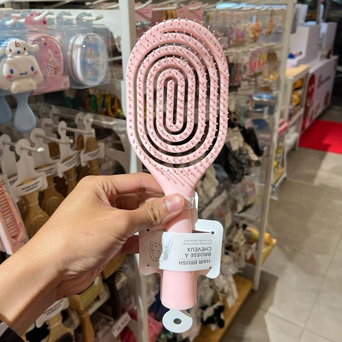 MINISO Self-Standing Vented Hairbrush ( Sisir ) - HAIR BRUSH COMB SISIR RAMBUT - Pink