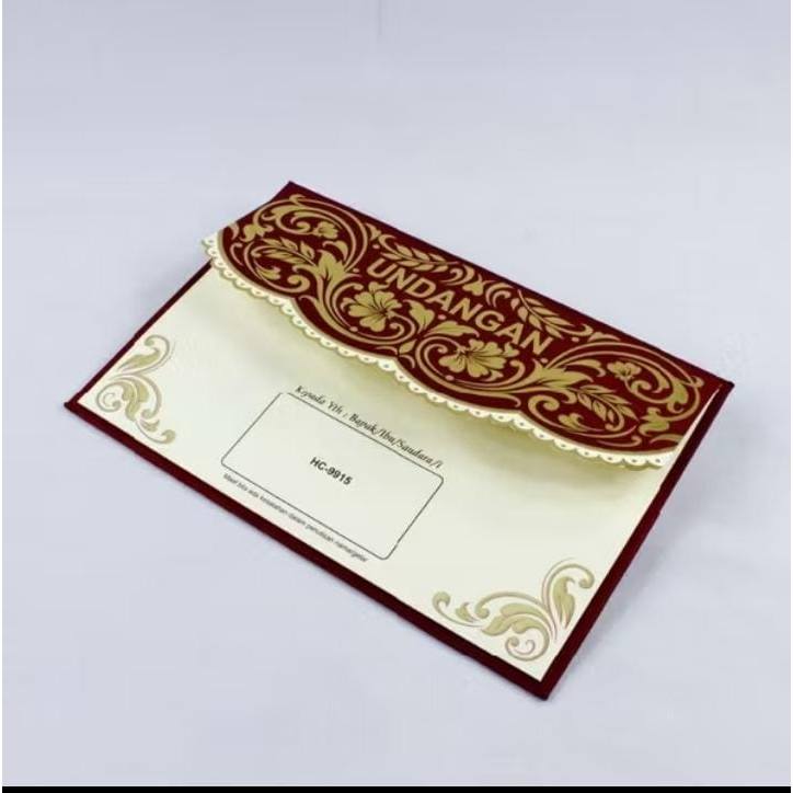 Undangan Pernikahan Hardcover Foil Emas HC-9915 wedding card (min.bisa 20 pcs)