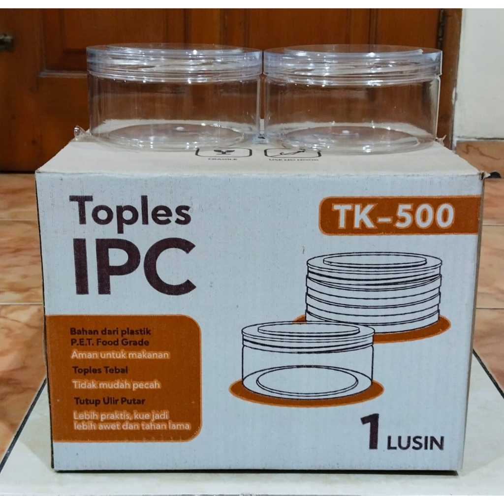 SWS Toples Kue Nastar 500 Gram ANTI PECAH Tutup Ulir / Toples IPC TK-500 / Model Bulat