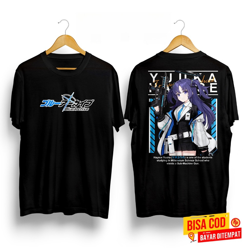 KAOS HAYASE YUUKA BLUE ARCHIVE - KAOS DISTRO PRIA & WANITA KAOS ANIME & GAME BLUE ARCHIVE HAYASE YUU