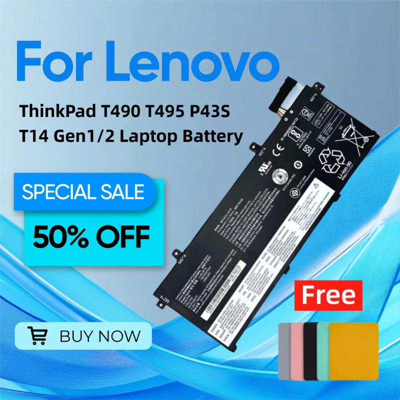 For Lenovo ThinkPad T490 T495 P43S T14 Gen1/2 Laptop Battery L18L3P73 Give Away A Mouse Pad