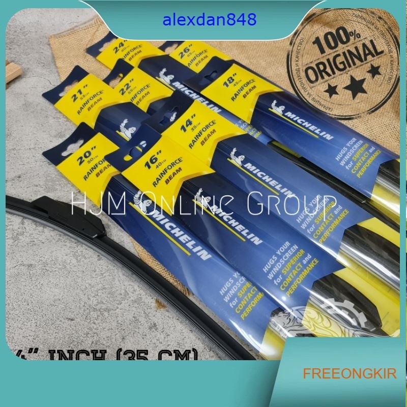 Wiper Blade Frameless MICHELIN 14" Inch 35 CM Rainforce Beam Original
