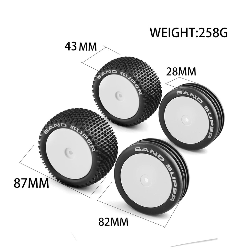 82&87mm 1/10 2WD RC Off-Road Buggy Car Rubber Tire Wheel for XRAY XB2 Serpent SRX2 SRX4 Traxxas Bant
