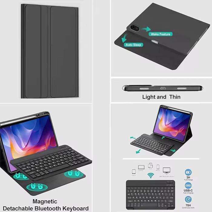 Case Bluetooth Keyboard For POCO PAD M1 X1 2025 POCO PAD 2024 Smart Cover - POCO PAD 2024