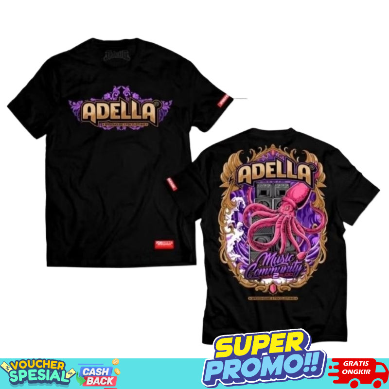 Kaos Adella Cumi Cumi Terbaru Original Distro Unisex Pria Wanita Cotton Combed 30s